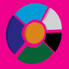 vintage pie chart for documents and reports.