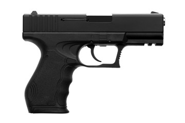 black gun pistol isolated on white