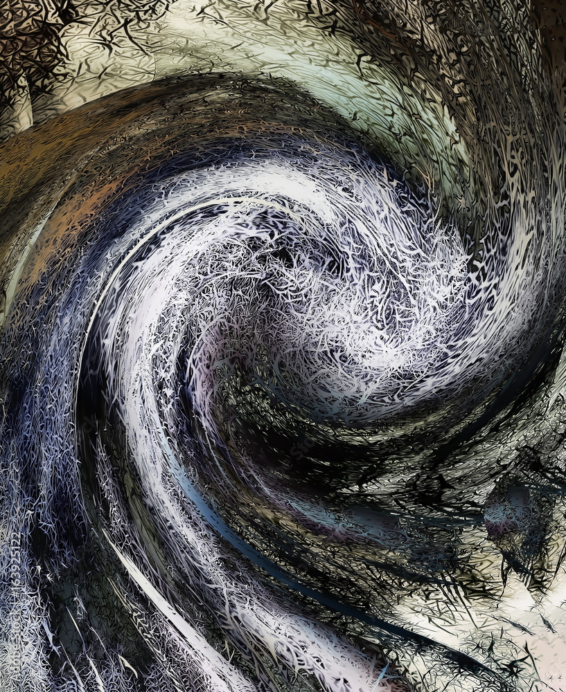 Fototapete background pattern with fractal needle structures. swirl effect.