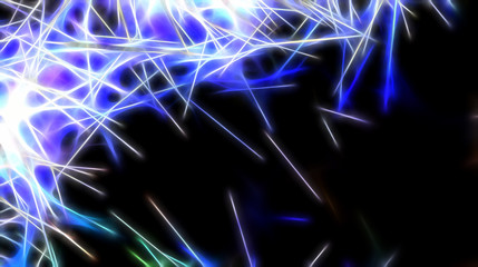 background pattern with fractal needle structures and blurred radiant lights