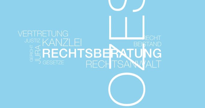 Rechtsberatung. Intro. Textanimation.