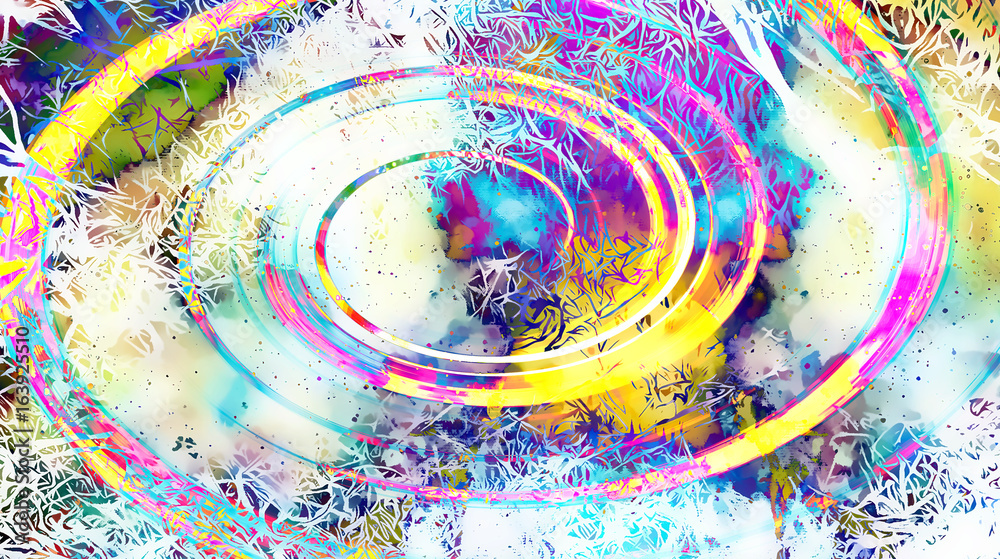 Poster background pattern with fractal needle structures. swirl effect.