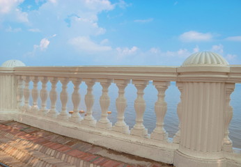 Terrace on the embankment of the Gulf of Finland in Peterhof