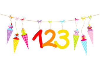 Schultüten & 123 bunt