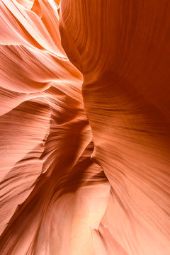 Lower Antelope Canyon - located on Navajo land near Page, Arizona, USA - beautiful colored rock formation in slot canyon in the American Southwest