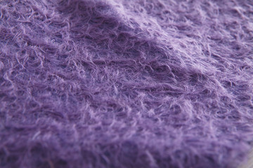 Texture of purple angora woolen cloth