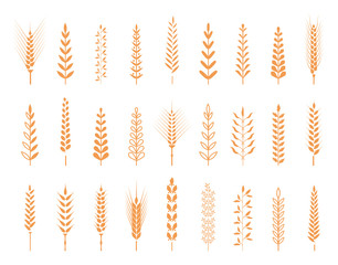 Agricultural symbols isolated on white background.