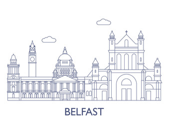 Belfast.The most famous buildings of the city - obrazy, fototapety, plakaty