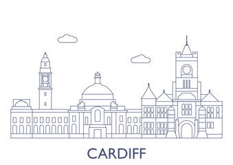 Fototapeta premium Cardiff. The most famous buildings of the city