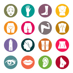 Human body parts icon set
