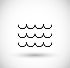 Thin line water wave icon vector