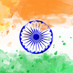 Watercolor India flag vector