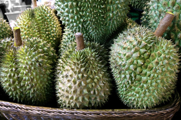 Durians in the basket; king of fruits