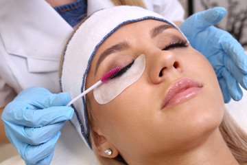 Obraz na płótnie Canvas Eyelash Extension Procedure