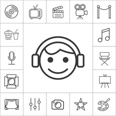 operator icon. thin line entertainment, cinema icon set.