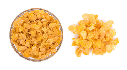 Corn flakes isolated on white background