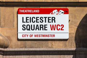 Naklejka premium Leicester Square Street Sign