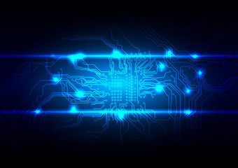 Abstract blue light circuit background technology. illustration vector design