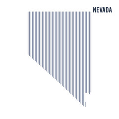Vector abstract hatched map of State of Nevada with vertical lines isolated on a white background.
