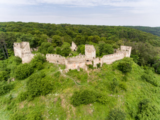 Fototapeta na wymiar Saschiz Fortress from above