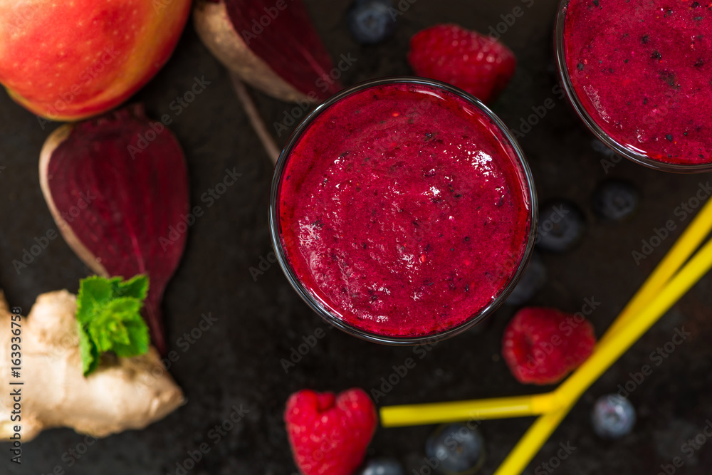 Canvas Prints beetroot, apple, ginger and berries smoothie