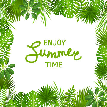 Tropical leaves background for Your summer design