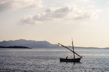 Sailing boat on the Mediterranean sea