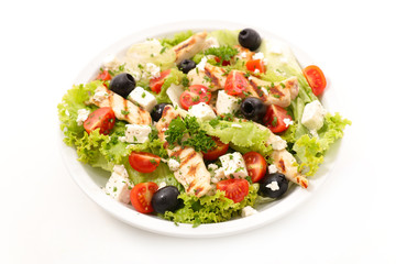 vegetable salad with chicken breast