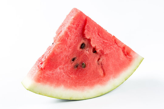 Slice of watermelon isolated over white background
