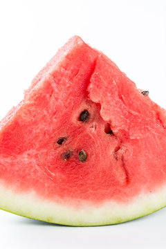 Slice of watermelon isolated over white background