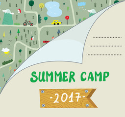 Summer camp or party invitation design - 163938914