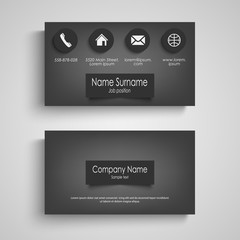 Business card dark with design labels template