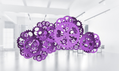 Mechanisms as symbol of wireless connection and interaction pres