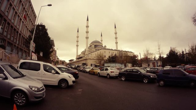 Kocatepe Mosque and Ankara Streets in Early Spring