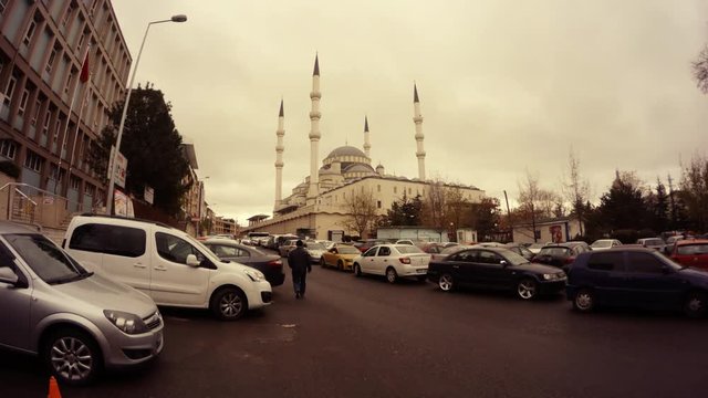 Kocatepe Mosque and Ankara Streets in Early Spring