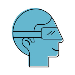 Man with virtual reality glasses vector illustration design