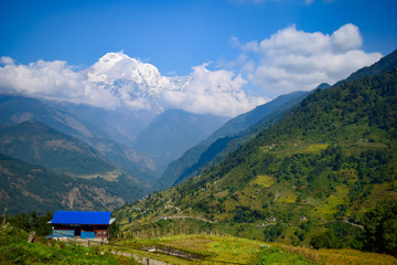 landscape from Annapurna circuit, himalaya, nepal