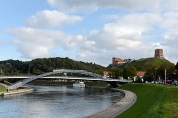 View of the tower of Gediminas on Castle hill.