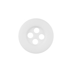 plastic white button isolated on white background