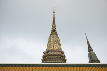tower bangkok in the temple thailand abstract cross colors roof wat palaces asia sky and colors religion mosaic sculpture