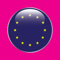 Round european union flag vector icon isolated, european union flag button