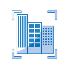 buildings cityscape scene with target vector illustration design