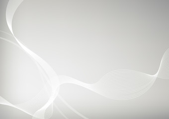 Abstract white curve on gray background with light
