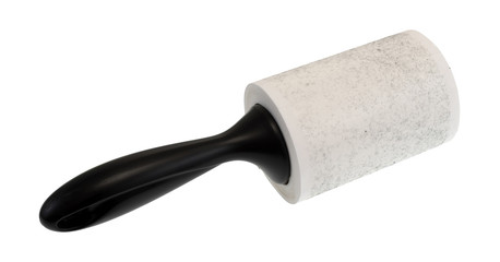 Fototapeta premium Lint brush that has been used isolated on a white background.