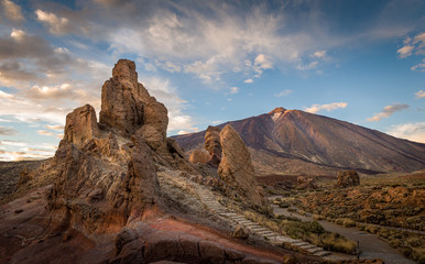 Roques de Garcia and Teide volcano