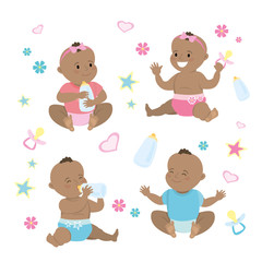 Newborn african american baby set