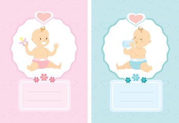 Cartoon new born card.
