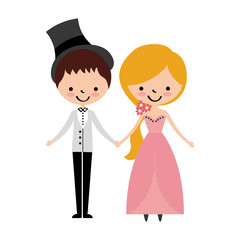 Married couple avatar characters vector illustration design