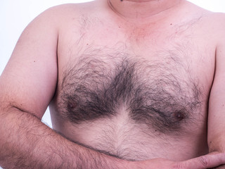 Naklejka premium Hairy chest of a man