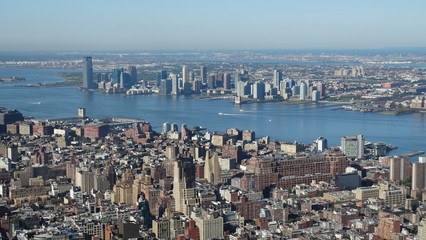 Fototapeta premium Manhattan and Hudson From the Sky